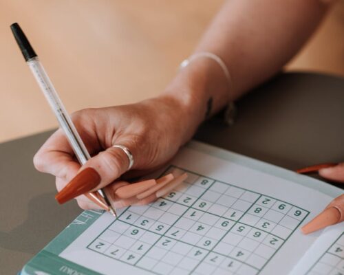 a person solving a puzzle